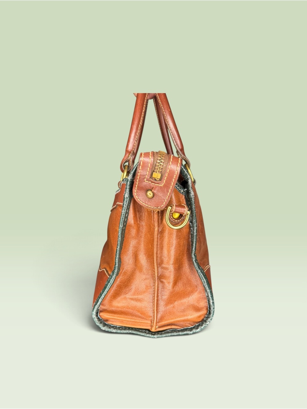 Brahmin 90s Vintage Tuscan Satchel Crossbody - Picture 12 of 15